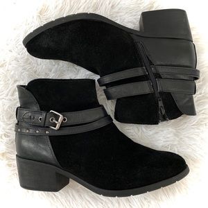 Sonoma Women's Suede Zip Up Ankle Boots Black 9.5